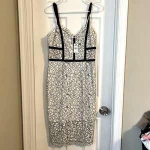 NWT. Size 8. Express black and white lace dress.